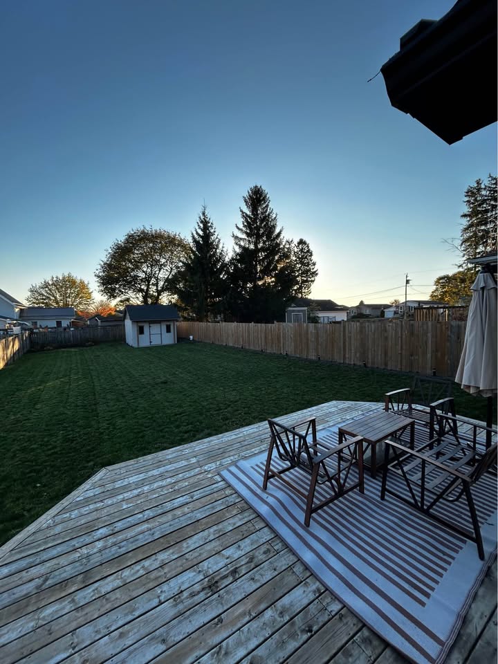 Backyard and deck